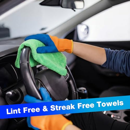 Nuenen Car Microfiber Clean Cloths, Purple,Blue,Green, 16 x 16 Inch, 60 Pcs - color: Purple,blue,green, size: 16 x 16 inches