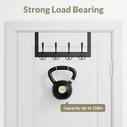 Heavy Duty Over The Door Towel Rack for Bathroom, Black Door Towel Hanger - color: Black