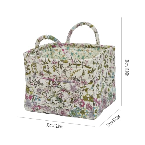 Boho Fabric Storage Basket, Large Capacity Laundry Basket, 12.2'' x 10.23'' x 10.23'' Collapsible Laundry Hamper with Easy Carry Handles (C Multi-Color 1, L) - color: C Multi-Color 1