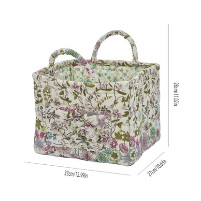Boho Fabric Storage Basket, Large Capacity Laundry Basket, 12.2'' x 10.23'' x 10.23'' Collapsible Laundry Hamper with Easy Carry Handles (C Multi-Color 1, L) - color: C Multi-Color 1