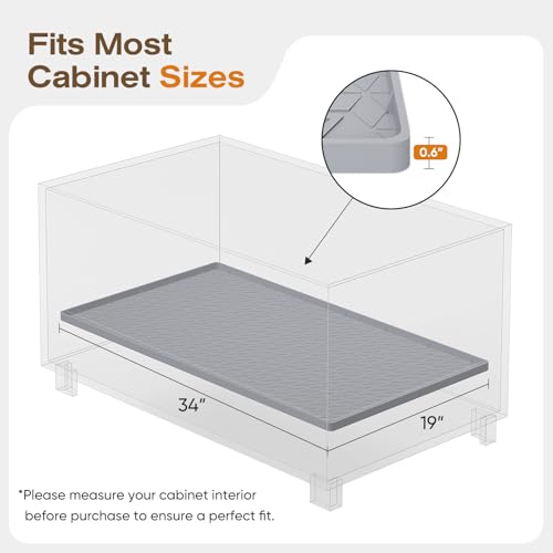 TRZZ Waterproof Under Sink Mat, 34"x19", Drip Tray Shelf Liner, Khaki - color: Khaki, size: 19"W x 34"L