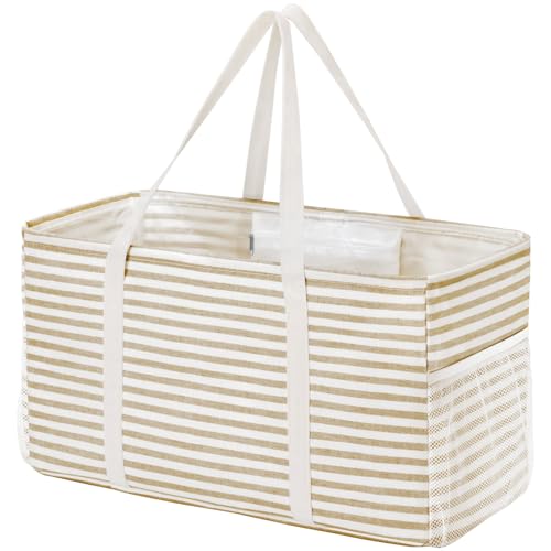 Lifewit Large Tote bag, Reusable Shopping Grocery Bags - color: Beige