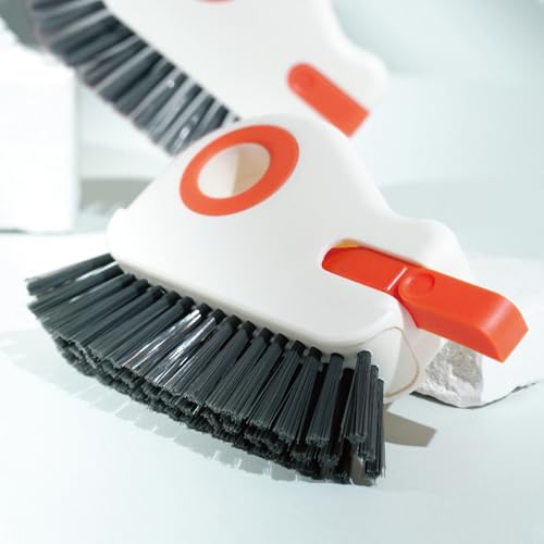 2 Pcs 2 in 1 Window Track Cleaner Tool,Crevice Cleaning Brush with Hidden Scraper, Efficient Window Sill Cleaner Tool,Sliding Door Track Cleane for Glass Door Grooves, Home Kitchen Bathroom Cleaning
