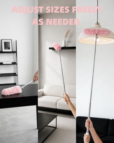 6 ft Extendable Duster Kit with 50 Pink Refills for Swiffer Duster - color: 50 Pink Refills + Extended Handle