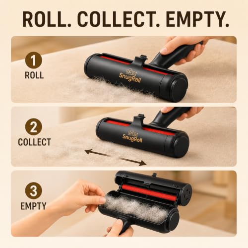 Reusable Pet Hair Remover Roller - Lint Brush for Dog & Cat Hair, Furniture, Couch, Carpet, Bedding, Car Seats - Eco-Friendly, Self-Cleaning, No Refills Needed