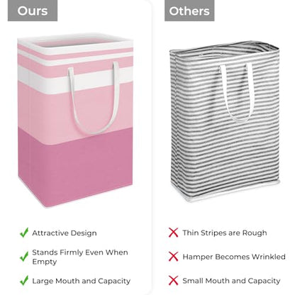 HomeHacks 2 Pack Large Laundry Baskets, Laundry Hampers Bags (Pink 88Lx2) - color: Pink, size: 88L