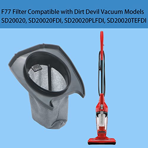 2 Pack F77 Filter Compatible with Dirt Devil 3 in 1 Bagless Vacuum Stick Models SD20020, SD20020FDI, SD20020PLFDI, SD20020TEFDI, Compare to Part# 440003993, RO-440003993 - size: 2 Pack