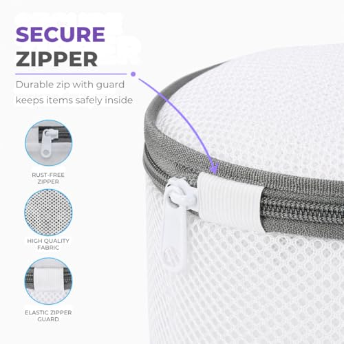 Laundry 360 Sanitized Mesh Wash Bra Bag for Delicates White Color | Protective Laundry Bag | Machine Washable Lingerie Net Bag - size: 1 Pack