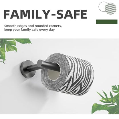 APLusee Toilet Paper Holder for Restroom, Gunmetal Gray, Wall Mounted - color: Gun Gray