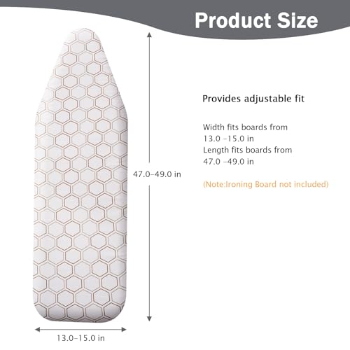 SheeChung Ironing Board Cover and Pad 15"x49", Scorch and Stain Resistant - color: Hexagon, size: 49"x15"