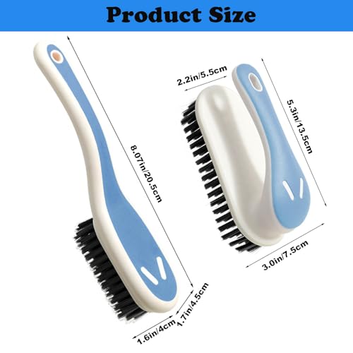 2 Pack Soft Bristle Cleaning Brush & 2 Pack Stain Remover Brush Laundry Brush Scrub Brush Household Cleaning Brushes for Fabric,Carpet, Clothes, Shoes