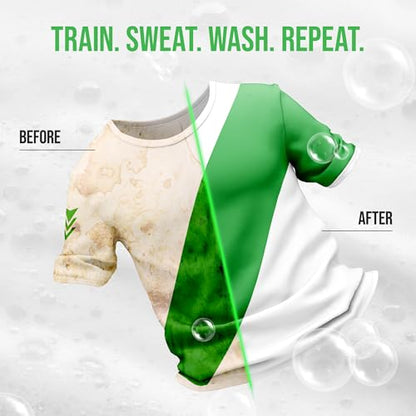 Rockin' Green Active Wear Laundry Detergent Powder & Odor Eliminator for Sportswear & Workout Clothes, Plant-Based Enzymes Target Sweat & Odor, Dermatologist Tested, Unscented, 120 Loads - size: 120 Loads