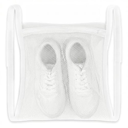 Shoe Dryer Bag Sneaker Wash & Dry Net Bag for Dryer Laundry, Sneaker Laundry HoneyComber Mesh Bags with Zipper and Strap for Shoes Washing Mesh Net for Most Dryers Door 15.7" Large