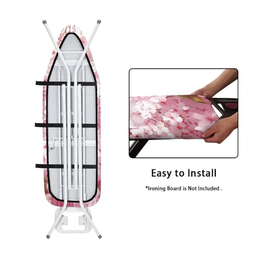 Waterproof Ironing Board Cover Cute Cat Iron Board Cover with Padding 15x54 Inch Standard Size 54x16 inch Pressing Cloth for Ironing (Pink) - color: Cute Cat