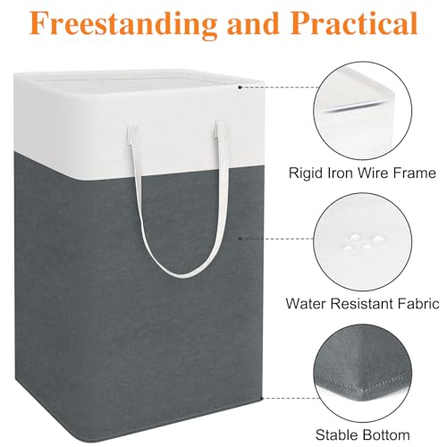 TasticTotes Laundry Basket 3 Pack, Laundry Hamper, 88L-Grey - color: Grey, size: 88L