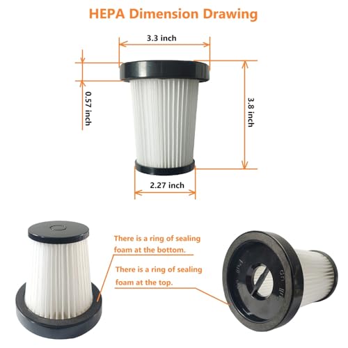 2 Pack A13 Hepa Filters Replacement Compatible with NADALY Cordless Vacuum, Washable and Durable Filters Works with NADALY Stick Vacuum. - size: 2 pack