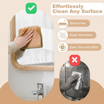 Jessy Home 2 Roll Reusable Paper Towels,100 Sheets Tear Away Microfiber Cleaning Cloth, Lint Free Cleaning Rags for Kitchen, Dishcloth,Household Cleaning Supplies - color: Dark Brown
