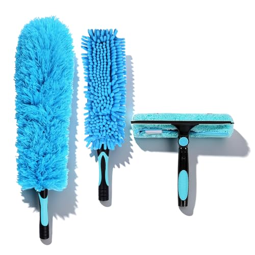Window Squeegee & Duster Set, 3 in 1 Kit - size: Cleaning Kit Only