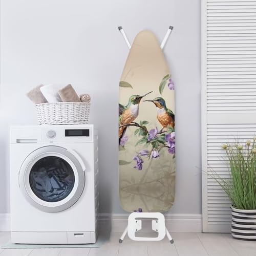 Hummingbird Flower Ironing Board Cover and Padding Standard Size Protective Padded Iron Cover Suitable for Most Standard Ironing Boards Table Covers Built in Ironing Board Sleeve Grey - color: Hummingbird Flower 2