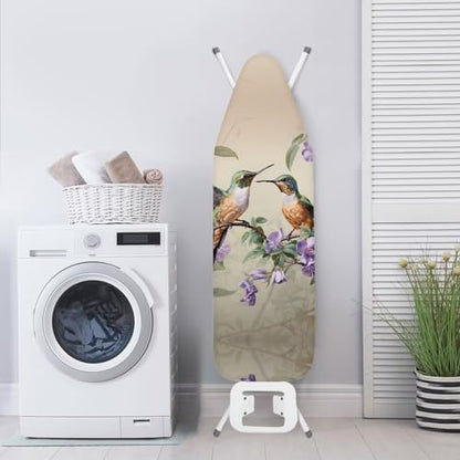 Hummingbird Flower Ironing Board Cover and Padding Standard Size Protective Padded Iron Cover Suitable for Most Standard Ironing Boards Table Covers Built in Ironing Board Sleeve Grey - color: Hummingbird Flower 2
