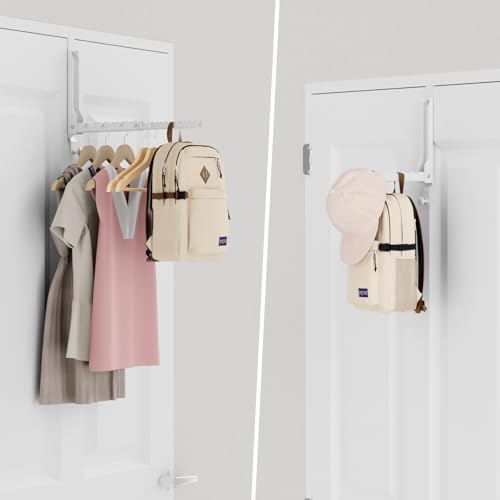 BAKON Folding Over the Door Hanger with 1 Hook, Heavy Duty Over Door Hooks - color: White(update)