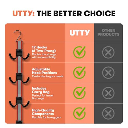 UTTY Multipurpose Portable Hanging Rack - Vertical Hockey Gear Drying Rack