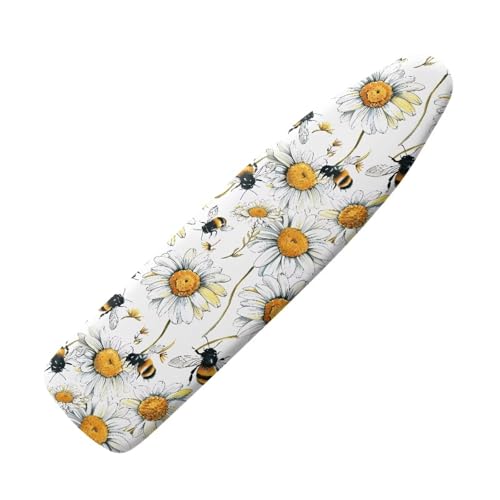 Honeybee Iron Board Cover with Elastic Edge 15x54 Standard Size Ironing Board Covers Stain Resistant Hook and Loop Fasteners - color: Honeybee