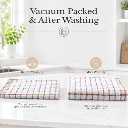 Homaxy 12 Pack Terry Kitchen Dish Cloths, 12"x12", Blue/Pink/Red/Brown - color: Blue/Pink/Red/Brown, size: 12 x 12 - 12 Pack