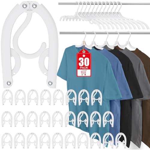 30Pcs Foldable Travel Hangers Cruise Essentials Travel Essential Phone Size - color: Milky White, size: 30 Pack