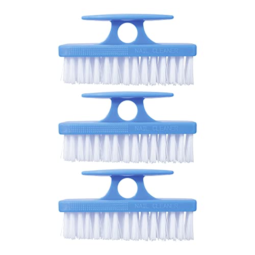 Nail Brush for Cleaning Fingernails, Nail Scrubber Brush, Toe Foot Hands Fingernail Brush Cleaner- Small Scrub Brush- All-Purpose Stiff Cleaning Brush (3 Pack, Blue) - color: Blue, size: 3 Pack