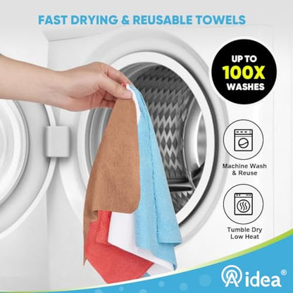 AIDEA Microfiber Cleaning Cloth Roll-50PK, Reusable Paper Towels 11.5×11.5" - color: Coffee
