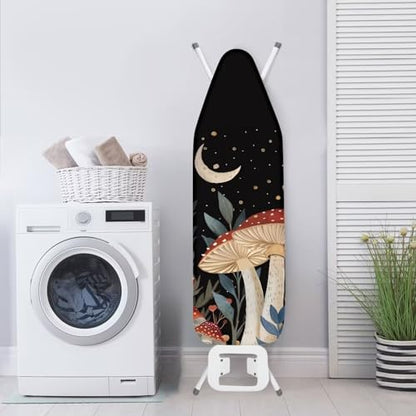 Moon Mushroom 15x54 Ironing Board Cover Elastic Edge Applicable Standard Size Iron Board Cover, Stain Resistant Ironing Mat Home Accessories - color: Moon Mushroom