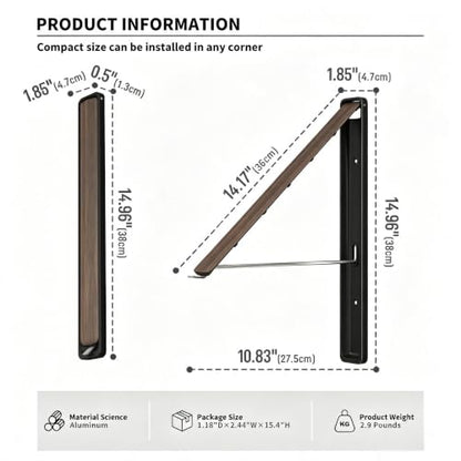 Folding Clothes Hanger Rack Wall mounted for Laundry Clothes Drying Rack - color: Walnut, size: 1 Rack