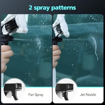 Window Vacuum Cleaner Kit Cordless, 35Min Runtime & 2 Suction Nozzles Cleaning Tool, All-in-One Electric Squeegee Spray Kit for Streak-Free Windows Washing, Shower Glass, Mirrors,Car