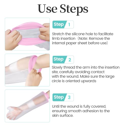 mosago Waterproof Cast Covers for Shower Arm Kids, Pink - color: Pink, size: Arm-M（length 20.5"