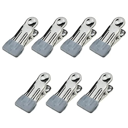 Hahiyo Stainless Steel Clothespins Sock Clip Laundry 2.2inch Length with Spring Strong Grip Windproof Easy Pinch Hang Handy Save Space Not Damage Leave Pinch Mark for Clothesline Towel Silver 7PCS - color: Silver-7p