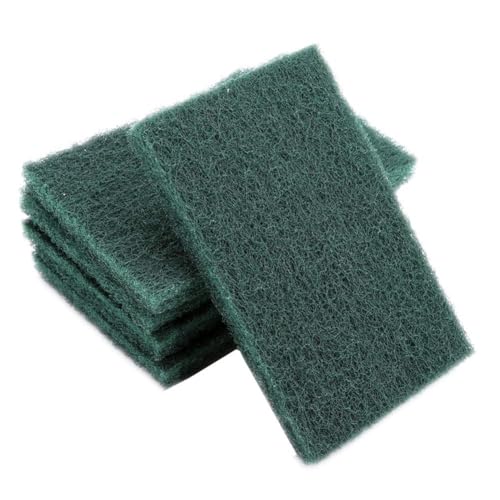 Heavy Duty Scouring Pads, 5pcs Durable Abrasive Sponge Scourer, Professional Industrial Cleaning Pads, Green Multi-Surface Material for Homeowners, Chefs, Kitchen Pots Pans, BBQ Gr - color: Green