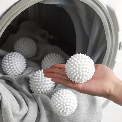 4 Pack Reusable Laundry Balls for Washing Machine - Spiked Dryer Balls to Remove Pet Hair and Lint - Anti-Winding & Anti-Knotting Laundry Scrubber, Softens Clothes and Reduces Wrinkles - 2.36", White