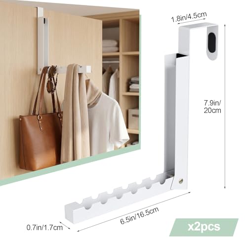 Over The Door Folding Clothes Drying Rack 2-Pack White, Heavy Duty Metal for Indoor Laundry Room Small Space