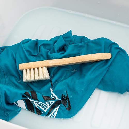KONEX Laundry Brush - European Economy Laundry Brush for Stains on Clothes, Incredible Stain Remover with Sturdy Bristles, Convenient Handheld Design for Effortless Cleaning - color: White