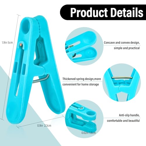 56 PCS Clothespins Plastic Small Clips 2 inch Clothes Pins 7 Colors - color: 7 Colors