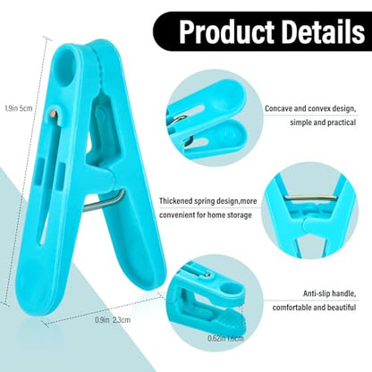 56 PCS Clothespins Plastic Small Clips 2 inch Clothes Pins 7 Colors - color: 7 Colors