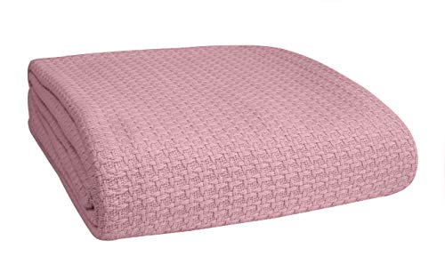 Belizzi Home 100% Cotton Bed Blanket, Breathable Bed Blanket Twin Size, Cotton Thermal Blankets Twin, Perfect for Layering Any Bed for All Season, Purple - color: Purple, size: Twin (60 in x 90 in)