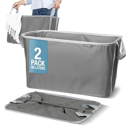 Collapsible Laundry Basket - Shadow Gray/Stone Gray (2PK) - color: Charcoal Gray
