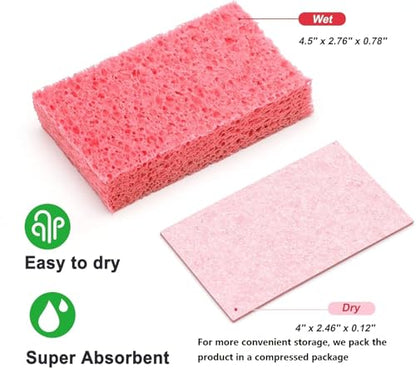 6 Pack Green Cellulose Scrub Sponges Non-Scratch Heavy Duty for Kitchen - color: Green, size: 6 Count (Pack of 1)