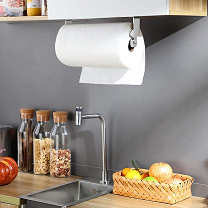 ZUNO Paper Towel Holder Cabinet Door or Under Cabinet, Self Adhesive - color: Brushed Silver/Cabinet Door