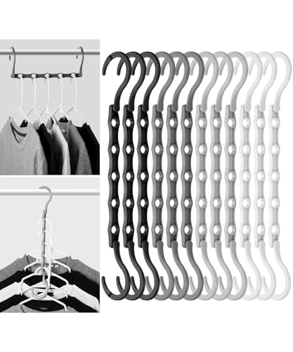 Mr. Pen- Space Saving Hangers for Clothes, 12 pcs, 4, Plastic Multi Clothes Hangers Space Saving, 5 Slots, 360° Rotating Hooks - color: Mixed Colors