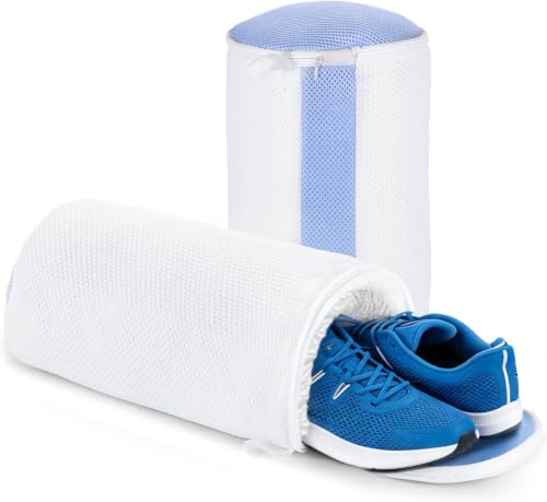 2-Pack Shoe Washing Machine Bags for Sneakers & Delicate Shoes, White - color: White