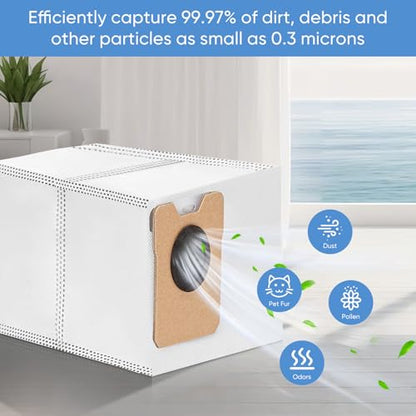 15 Pack Omni C20 Dust Bags for Eufy C20 C10 Compatible with Eufy Robot Vacuum Omni C20 C10, Vacuum Bags Large Capacity Accessories with 4-Layer Replacement Bags