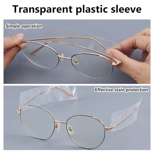 AHANDMAKER 3000pcs Transparent Plastic Eyeglass Sleeves for Eyeglasses Disposable Glasses Arm Cushion Protector Temple Tips Covers for Hair Dye Salon Home Use